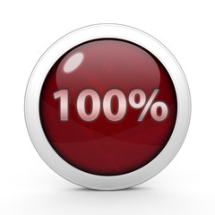 Hundred percent circular icon on white background