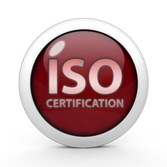 Iso certification circular icon on white background