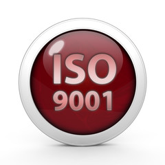 Iso 9001 circular icon on white background