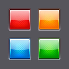 Set of colored glossy buttons