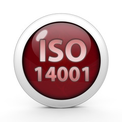 Iso 14001 circular icon on white background