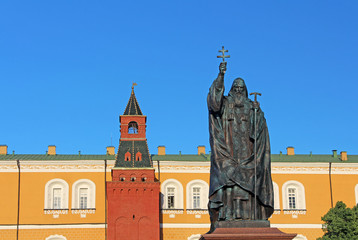 Monument to Patriarch Hermogenes in Moscow, Russia