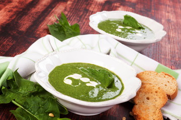 Delicious spinach soup.