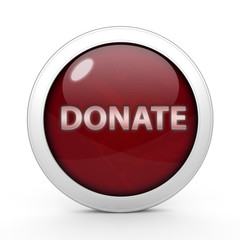 Donate circular icon on white background