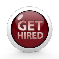 Get hired circular icon on white background