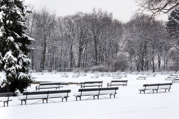 Abandon park in winter