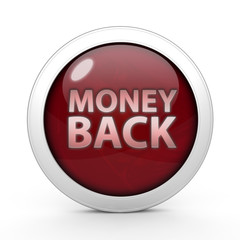Money back circular icon on white background