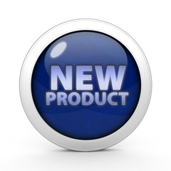 new product circular icon on white background