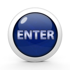 enter circular icon on white background