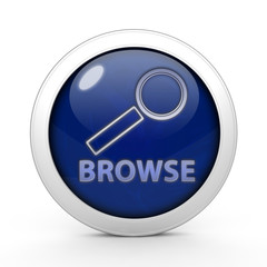 Browse circular icon on white background