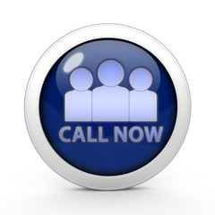call now circular icon on white background