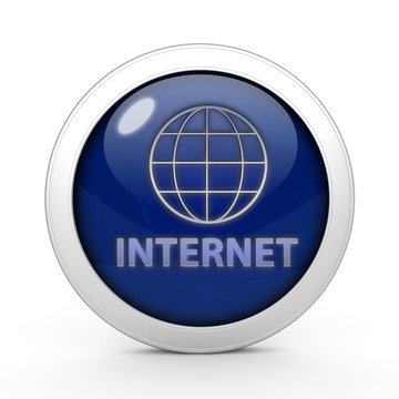 inernet circular icon on white background
