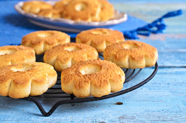 Butter biscuits in the shape of a flower
