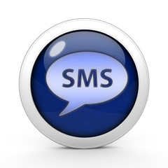 sms circular icon on white background
