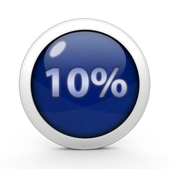 Ten percent circular icon on white background