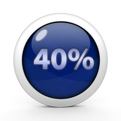 Fourty percent circular icon on white background