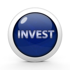 Invest circular icon on white background