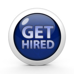 Get hired circular icon on white background
