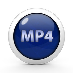 MP4 circular icon on white background
