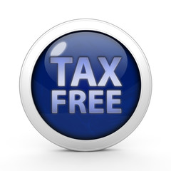 Tax free circular icon on white background