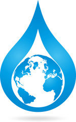 Logo, Erde, Weltkugel, Tropfen, Wasser