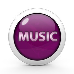 music circular icon on white background