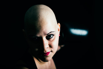Real Female hairless fight against cancer