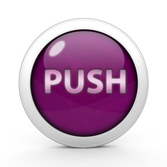 push circular icon on white background