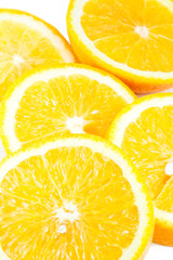 Slice of fresh ripe orange.