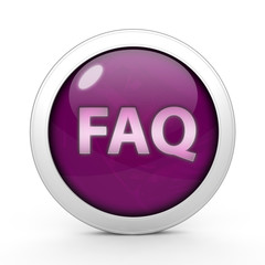 faq circular icon on white background