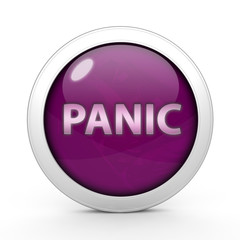 panic circular icon on white background