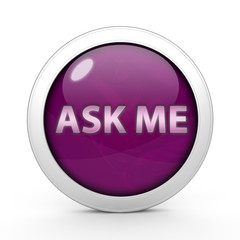 ask me circular icon on white background