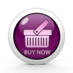 Buy now circular icon on white background