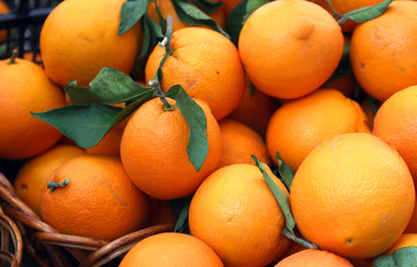 juicy oranges full of vitamin C for sale at the market