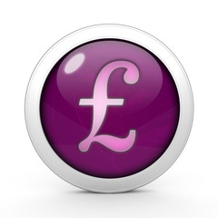 Pound circular icon on white background