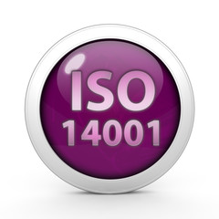 Iso 14001 circular icon on white background