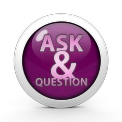 Q&A  circular icon on white background