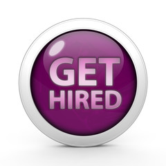 Get hired circular icon on white background