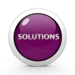 Solutions circular icon on white background