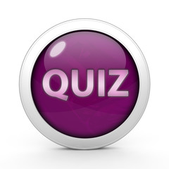 Quiz circular icon on white background