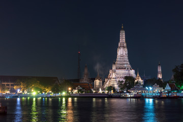 wat arun temple in night thailand landmark