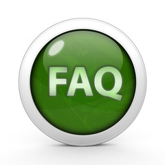 faq circular icon on white background