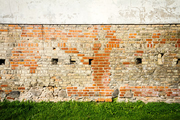 Red and white wall background