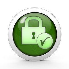 Lock circular icon on white background