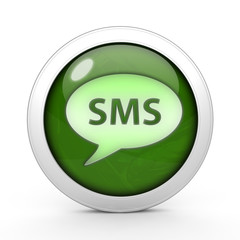 sms circular icon on white background