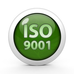 Iso 9001 circular icon on white background