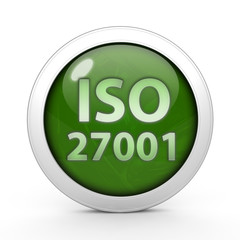 Iso 27001 circular icon on white background