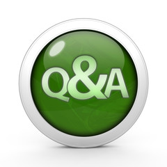 Q&A  circular icon on white background
