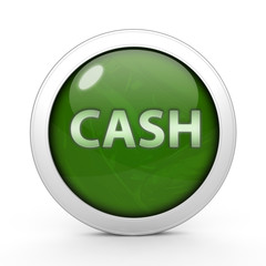 Cash circular icon on white background