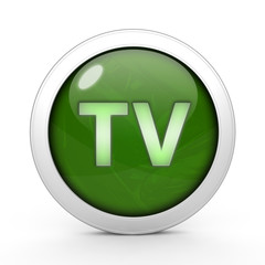 TV circular icon on white background